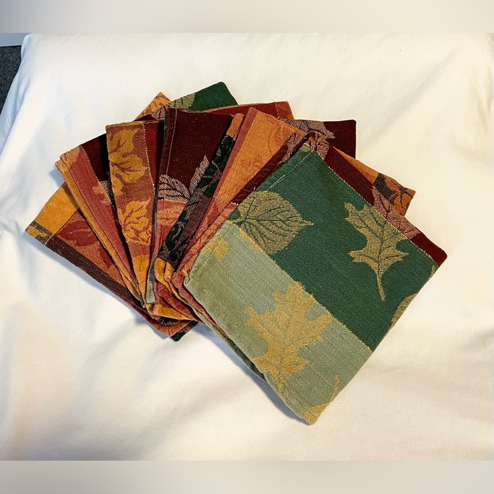 *VINTAGE**EUC* CLOTH NAPKINS - Set of 6 - Fall Themed - Leaves/Autumn/Seasonal